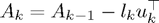 $A_k = A_{k-1} - l_k u_k^{\top}$