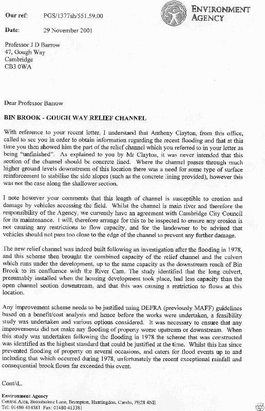 2001 flood uk letter of recommendation