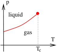 The phase diagram of the liquid-gas system.